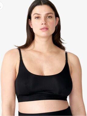Everyday Seamless Ribbed Nursing Bra in Black